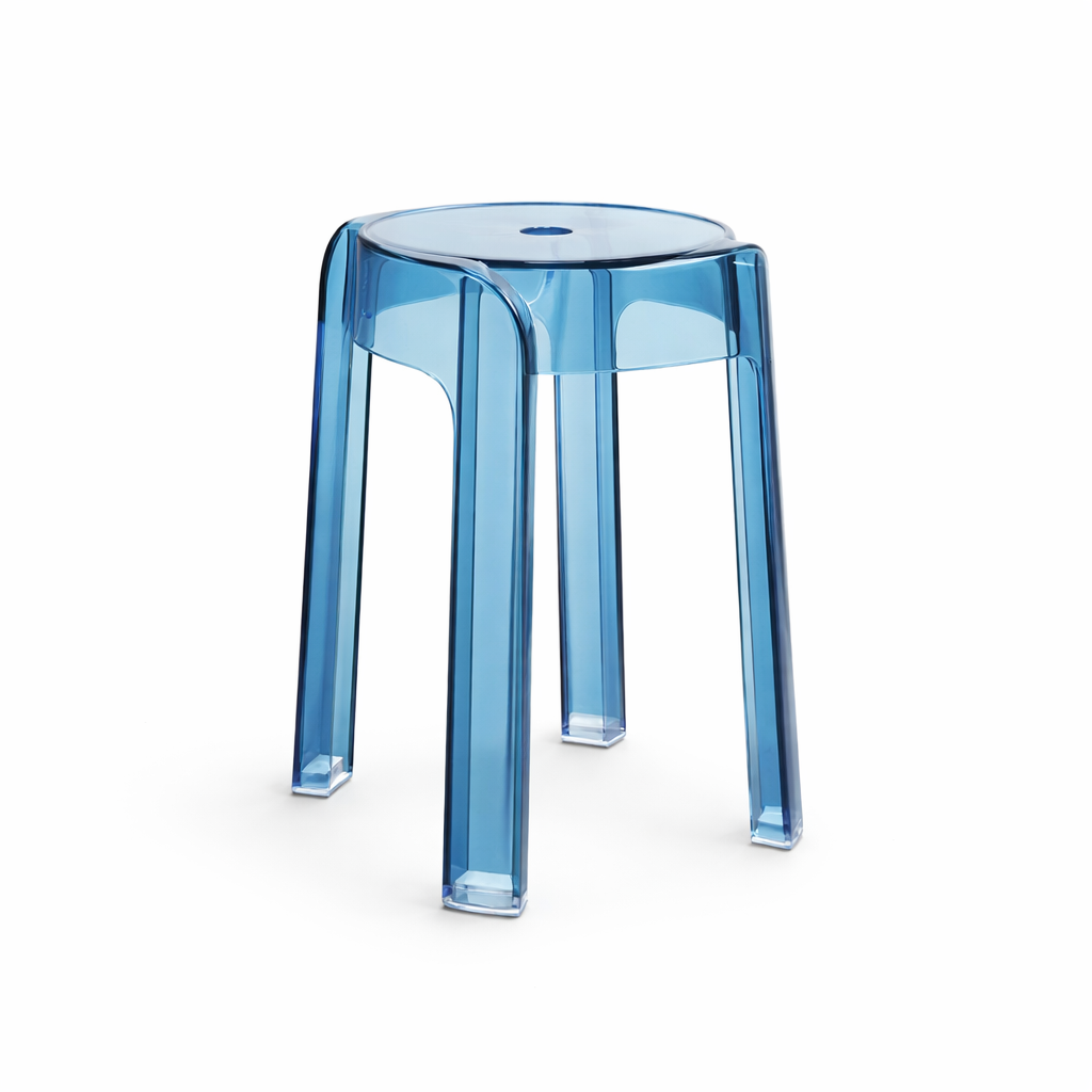 Tabouret transparent en acrylique rond – siège moderne pour intérieur