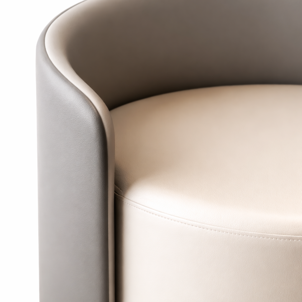 Tabouret gris en similicuir avec assise rembourrée – siège moderne et confortable