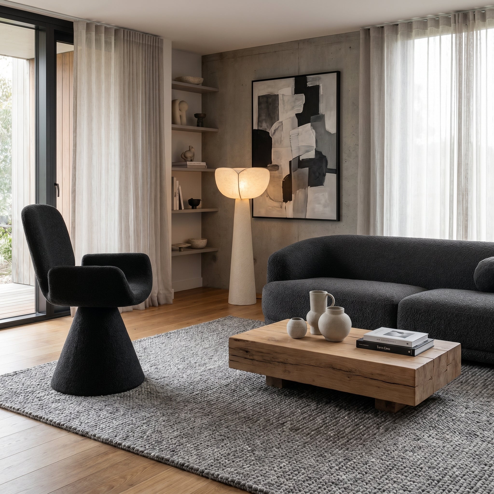 Chaise design italienne en flanelle – siège moderne élégant pour intérieur