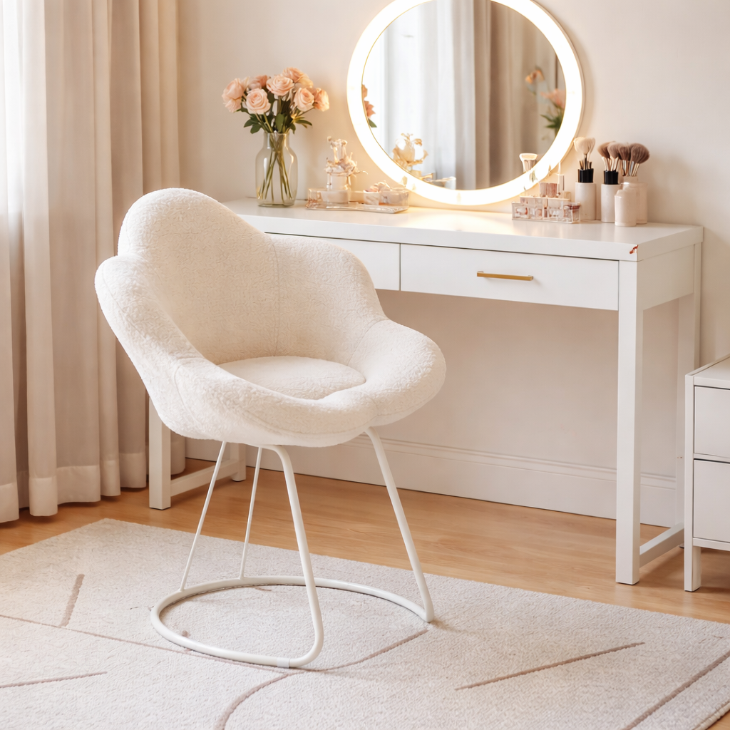 Chaise coiffeuse velours avec dossier – Confort & design élégant