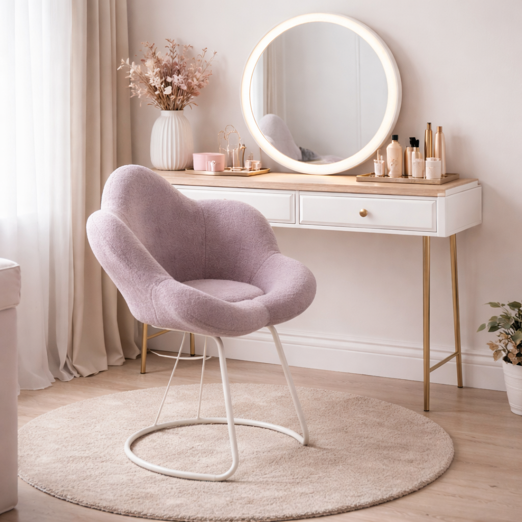 Chaise coiffeuse velours avec dossier – Confort & design élégant