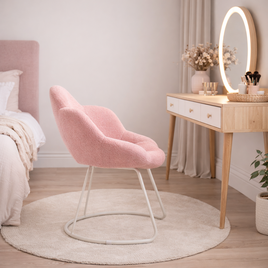 Chaise coiffeuse velours avec dossier – Confort & design élégant