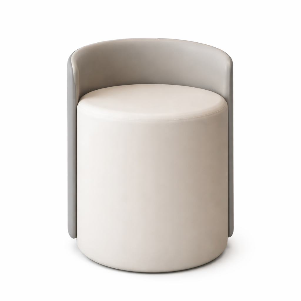 Tabouret gris en similicuir avec assise rembourrée – siège moderne et confortable