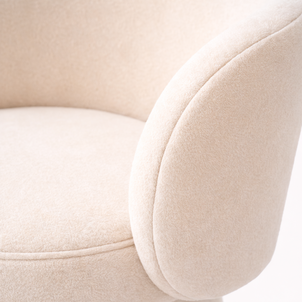 Tabouret Rond Design – Bois de Pin et Flanelle Douce, Style Moderne